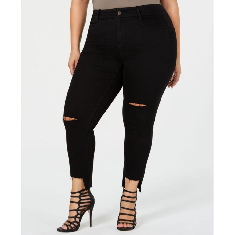 Ysj Plus Size Step Hem Skinny Ankle Jeans